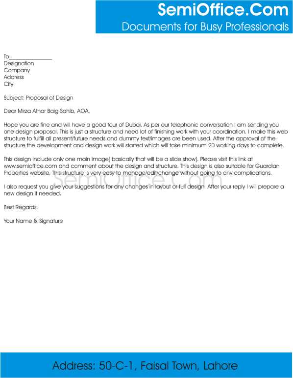 Sample business proposal cover letter
