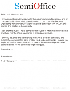 application letter for junior engineer
