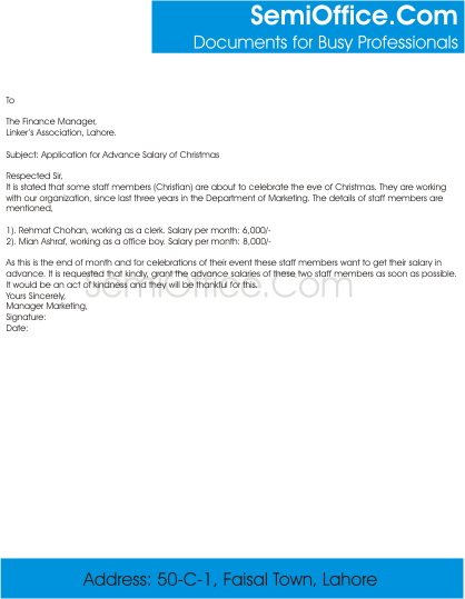 Advance Salary to Celebrate Christmas