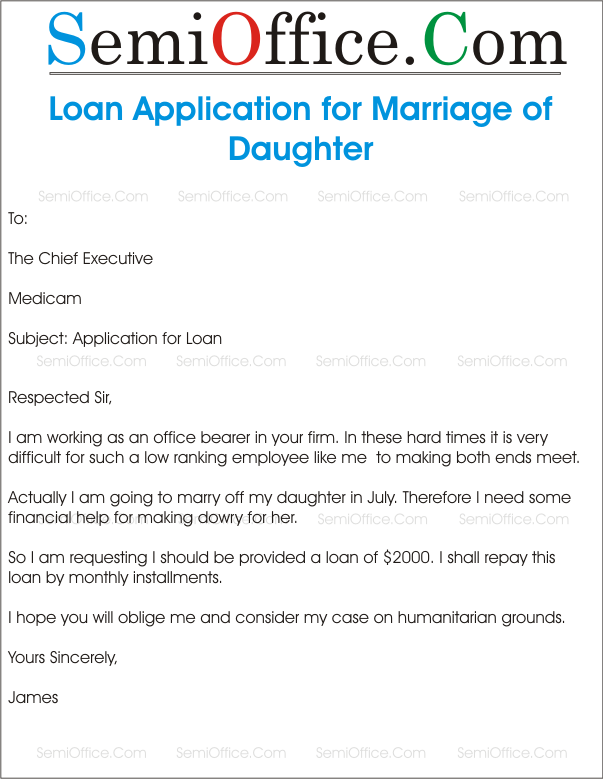 Application for Loan from Company