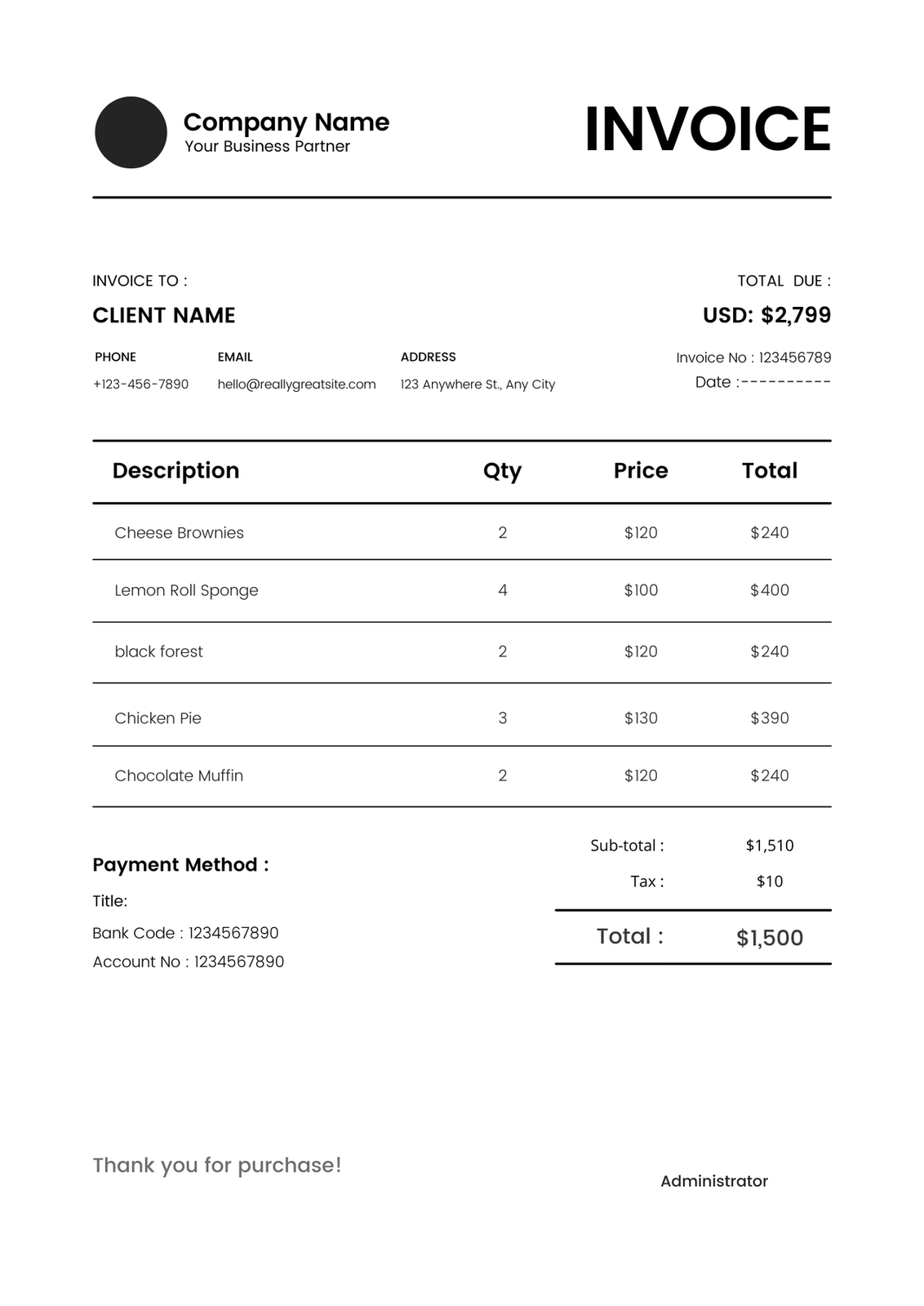 Payment Receipt Template in Excel Free Download