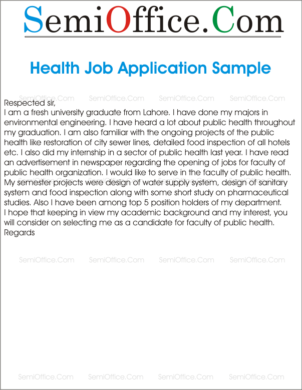 Cover Letter For University Graduate For Faculty Of Public Health
