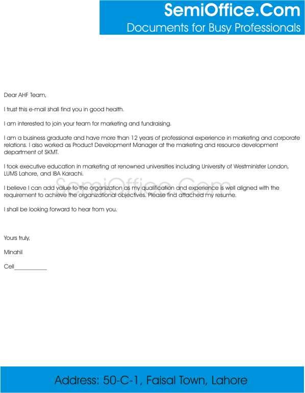 Covering Letter for Fundraising Position