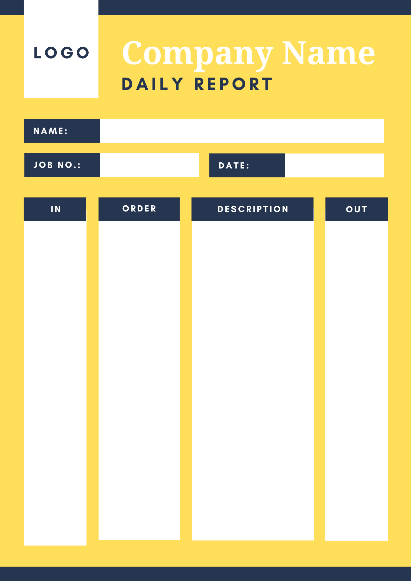 Daily Production Reporting Sample for Employees