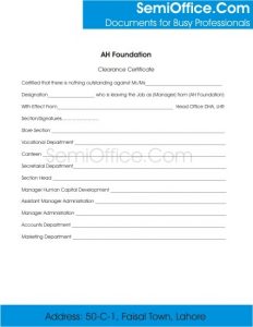 Employee Clearance Form for Resigning, and Termination Page 1