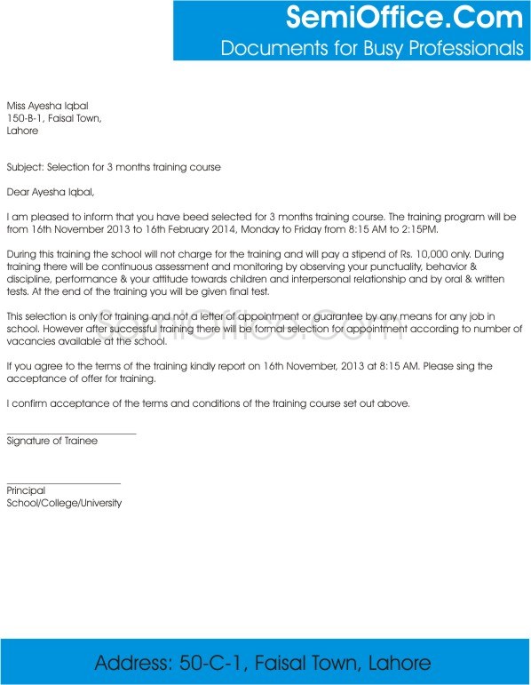Employment Contract Letter Sample for Teachers, and Professors