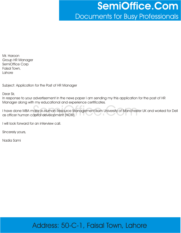 Job Application for HR Manager, and Executive