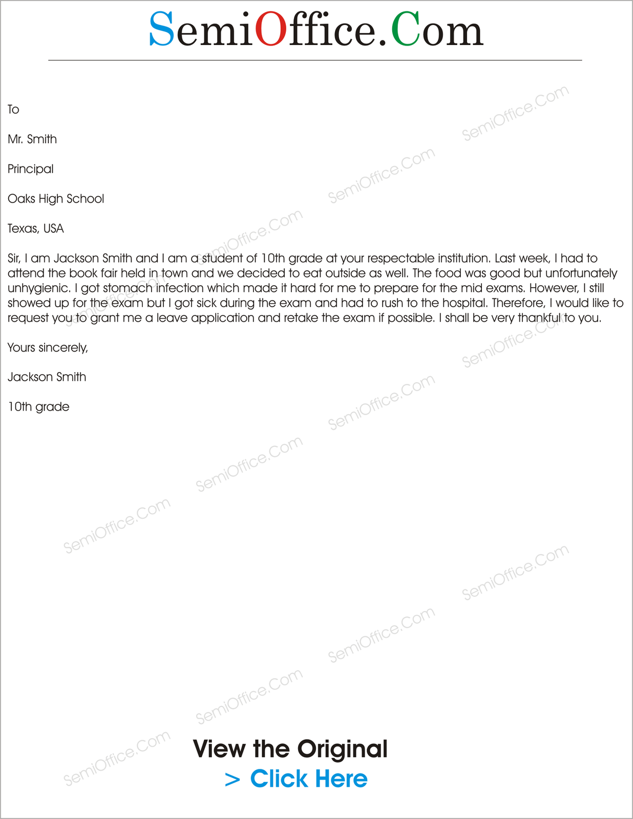 Leave Application during Examination