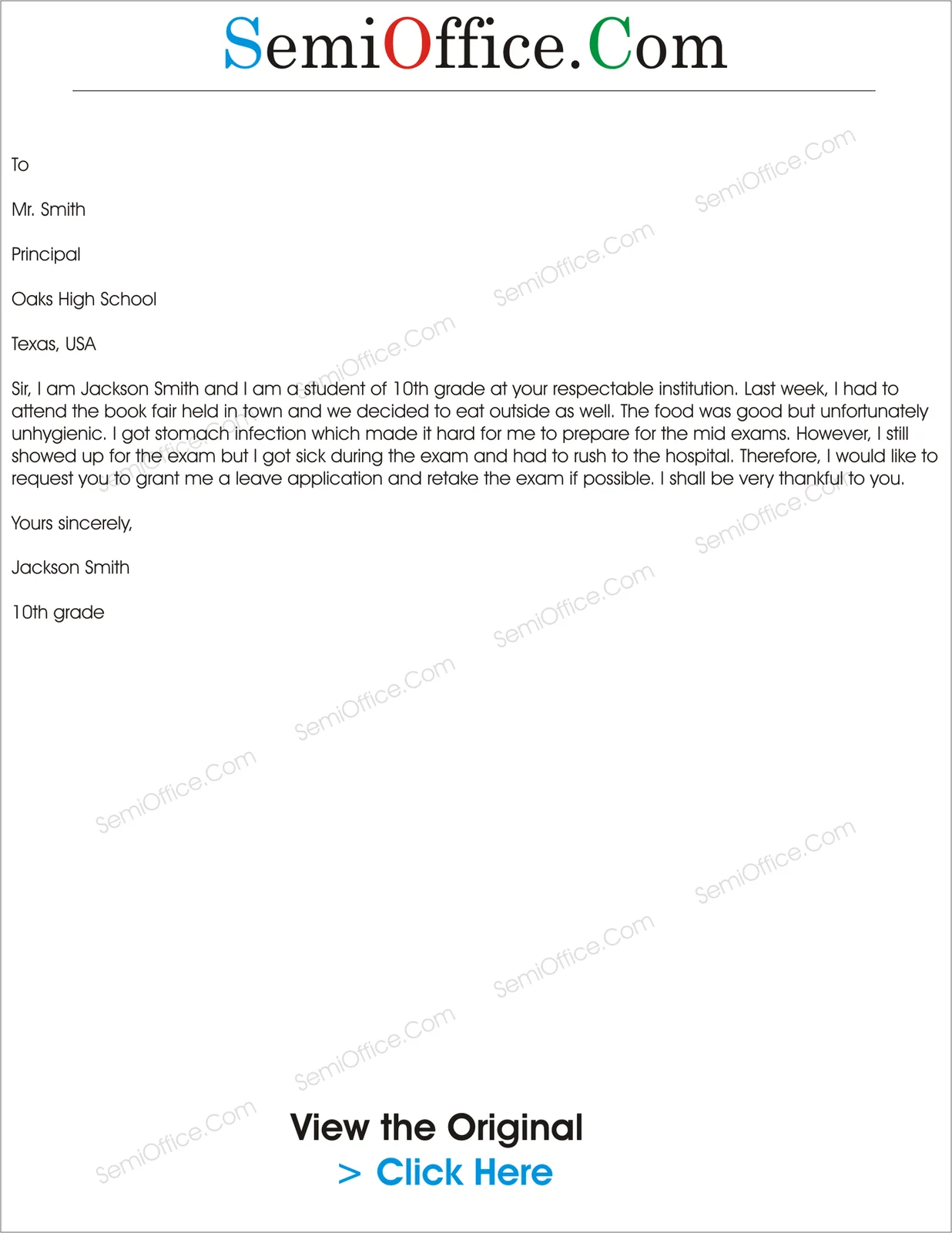 Leave Application during Examination