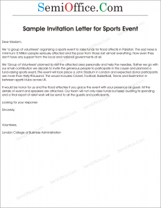 Letter of Invitation to Guest in Sports Day