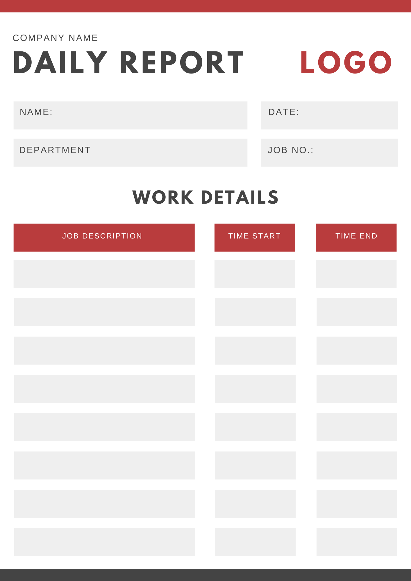 Production Unit Reporting Sheet Sample Template