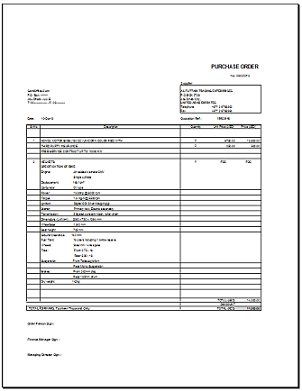 Purchase Order Format in Excel for Companies