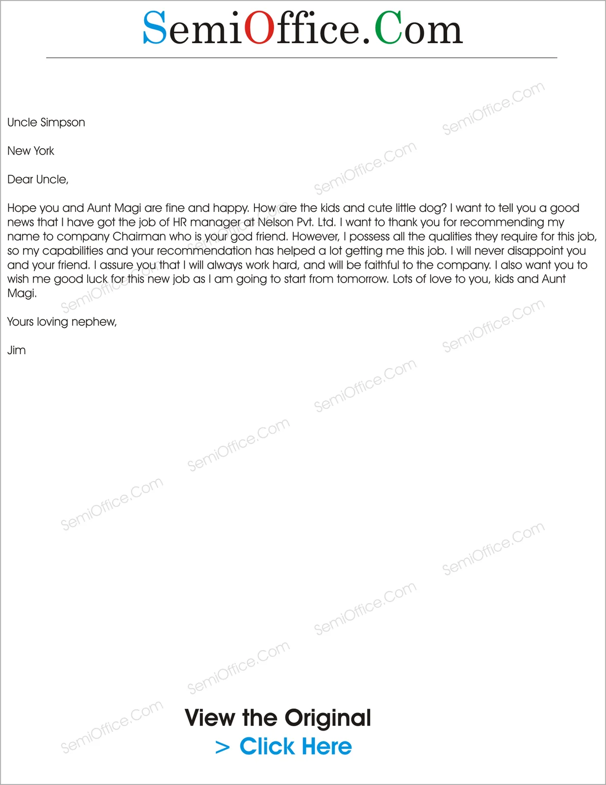 Thank You Letter for Recommendation