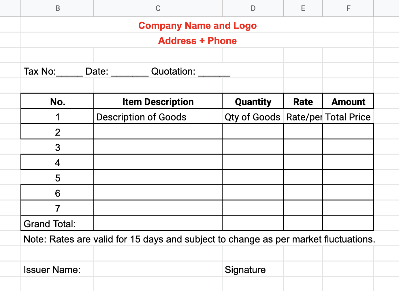 Quotation Format in Ms Word Free Download