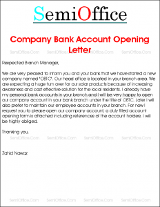 endorsement letter to open a bank account sample
