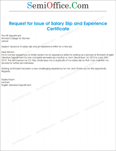 Proforma of salary slip