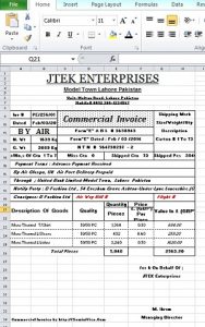 Export Commercial Invoice In Excel Format