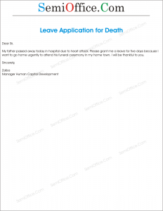 Leave Application for Death