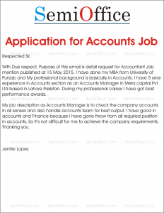 application accountant job letter experience accounts assistant finance positions semioffice officer acca