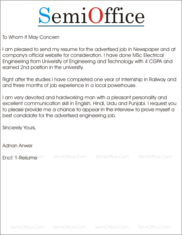Cover Letter Electrical Engineer For Free Download