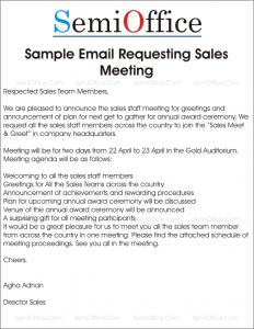 Sample Letter Requesting Sales Meeting And Greetings