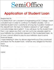 Sample Application Of Student Loan