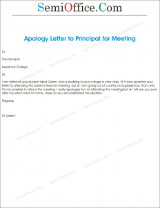 Apologized For No Attend In School Guardian Meetingsemioffice Com