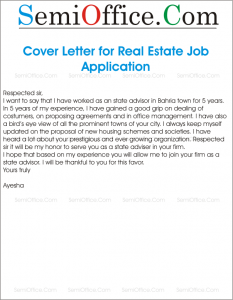 Job Application Letter For Employment In Estate Management (Real Estate)