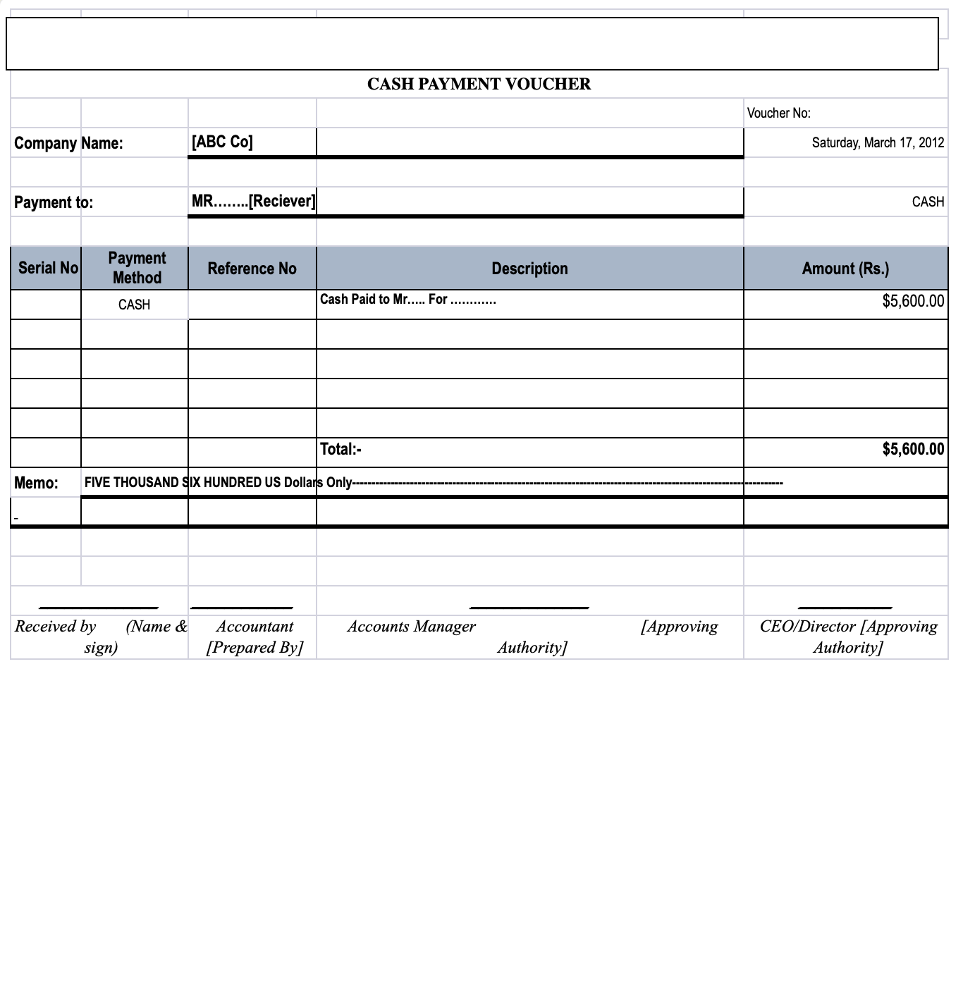 Payment Voucher Format In MS Excel Free Download SemiOffice Com