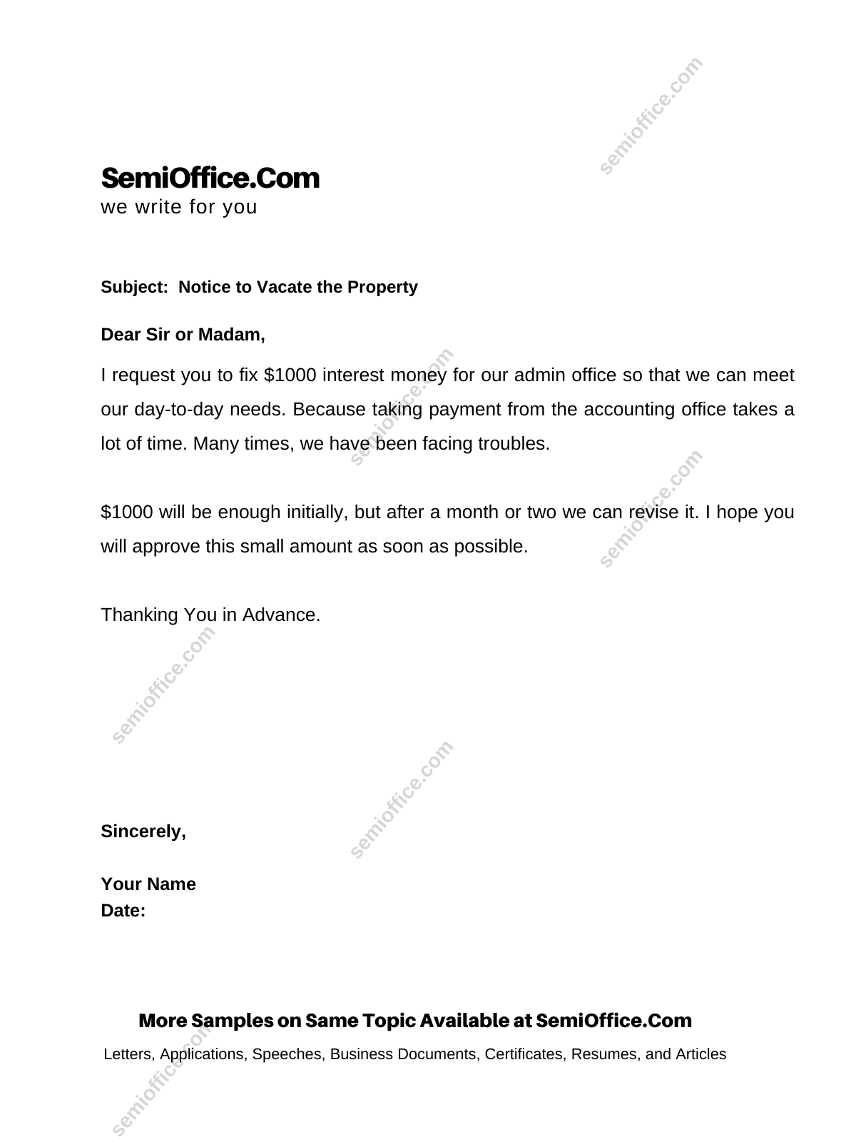 Request Letter For Imprest Money SemiOffice Com